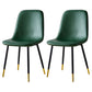 Scandinavian Home Side Chair Metal Solid Back Upholstered Dining Room Chair Green 2 Piece Set Brass Gold Clearhalo ' kitchen&dining_furn' 'Dining Chairs' 'Dining Tables & Seating' 'dining_chair' 'furn' 'furn_dining_chair' 'Furniture' 'furniture_dining_chair' 'Kitchen & Dining Furniture' 'kitchen' 3885429