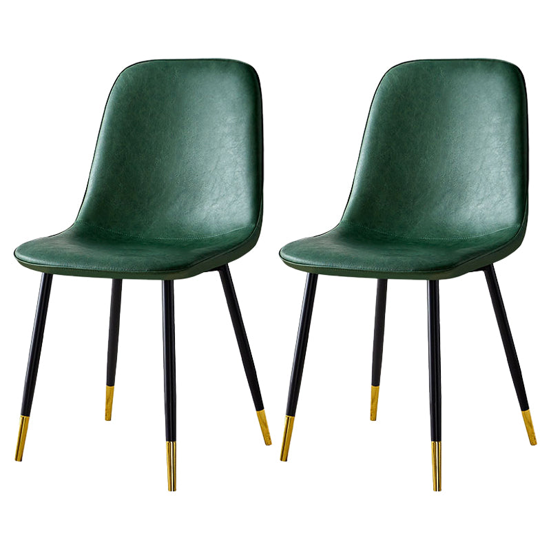 Scandinavian Home Side Chair Metal Solid Back Upholstered Dining Room Chair Green 2 Piece Set Brass Gold Clearhalo ' kitchen&dining_furn' 'Dining Chairs' 'Dining Tables & Seating' 'dining_chair' 'furn' 'furn_dining_chair' 'Furniture' 'furniture_dining_chair' 'Kitchen & Dining Furniture' 'kitchen' 3885429