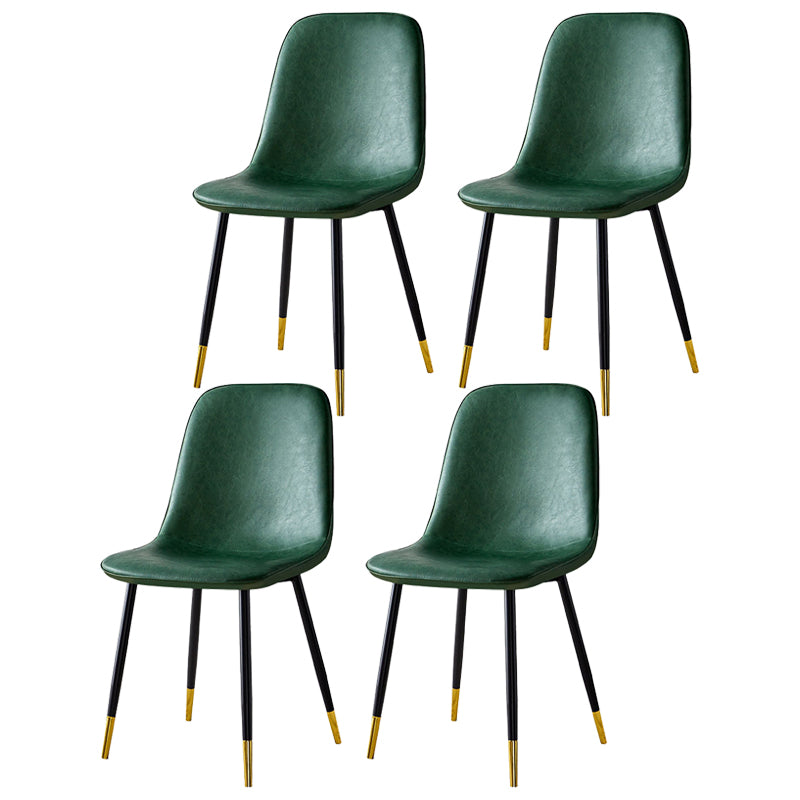 Scandinavian Home Side Chair Metal Solid Back Upholstered Dining Room Chair Green 4 Piece Set Brass Gold Clearhalo ' kitchen&dining_furn' 'Dining Chairs' 'Dining Tables & Seating' 'dining_chair' 'furn' 'furn_dining_chair' 'Furniture' 'furniture_dining_chair' 'Kitchen & Dining Furniture' 'kitchen' 3885430