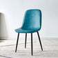 Scandinavian Home Side Chair Metal Solid Back Upholstered Dining Room Chair Blue-Green 1 Piece Black Clearhalo ' kitchen&dining_furn' 'Dining Chairs' 'Dining Tables & Seating' 'dining_chair' 'furn' 'furn_dining_chair' 'Furniture' 'furniture_dining_chair' 'Kitchen & Dining Furniture' 'kitchen' 3885437