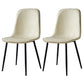 Scandinavian Home Side Chair Metal Solid Back Upholstered Dining Room Chair Off-White 2 Piece Set Black Clearhalo ' kitchen&dining_furn' 'Dining Chairs' 'Dining Tables & Seating' 'dining_chair' 'furn' 'furn_dining_chair' 'Furniture' 'furniture_dining_chair' 'Kitchen & Dining Furniture' 'kitchen' 3885450