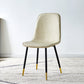 Scandinavian Home Side Chair Metal Solid Back Upholstered Dining Room Chair Off-White 1 Piece Brass Gold Clearhalo ' kitchen&dining_furn' 'Dining Chairs' 'Dining Tables & Seating' 'dining_chair' 'furn' 'furn_dining_chair' 'Furniture' 'furniture_dining_chair' 'Kitchen & Dining Furniture' 'kitchen' 3885452