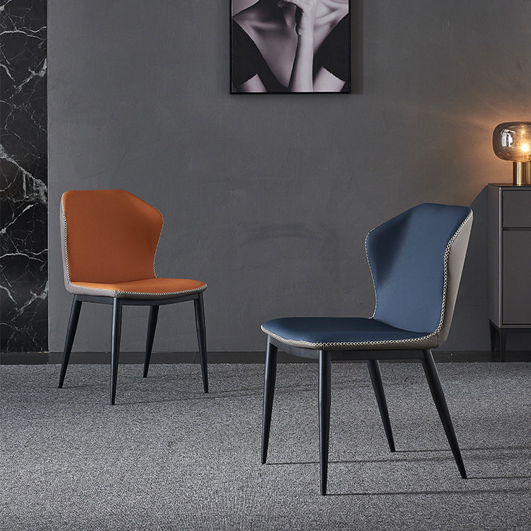 Contemporary Home Side Chair Wingback Metal Upholstered Dining Room Chair Clearhalo ' kitchen&dining_furn' 'Dining Chairs' 'Dining Tables & Seating' 'dining_chair' 'furn' 'furn_dining_chair' 'Furniture' 'furniture_dining_chair' 'Kitchen & Dining Furniture' 'kitchen' 3885462