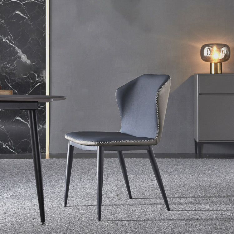 Contemporary Home Side Chair Wingback Metal Upholstered Dining Room Chair Clearhalo ' kitchen&dining_furn' 'Dining Chairs' 'Dining Tables & Seating' 'dining_chair' 'furn' 'furn_dining_chair' 'Furniture' 'furniture_dining_chair' 'Kitchen & Dining Furniture' 'kitchen' 3885472