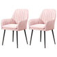 Upholstered Dining Arm Chair Restaurant Dining Armchair with Metal Legs (Set of 2) Pink Black Clearhalo ' kitchen&dining_furn' 'Dining Chairs' 'Dining Tables & Seating' 'dining_chair' 'furn' 'furn_dining_chair' 'Furniture' 'furniture_dining_chair' 'Kitchen & Dining Furniture' 'kitchen' 3885478