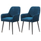 Upholstered Dining Arm Chair Restaurant Dining Armchair with Metal Legs (Set of 2) Blue Black Clearhalo ' kitchen&dining_furn' 'Dining Chairs' 'Dining Tables & Seating' 'dining_chair' 'furn' 'furn_dining_chair' 'Furniture' 'furniture_dining_chair' 'Kitchen & Dining Furniture' 'kitchen' 3885483