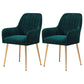 Upholstered Dining Arm Chair Restaurant Dining Armchair with Metal Legs (Set of 2) Green Brass Gold Clearhalo ' kitchen&dining_furn' 'Dining Chairs' 'Dining Tables & Seating' 'dining_chair' 'furn' 'furn_dining_chair' 'Furniture' 'furniture_dining_chair' 'Kitchen & Dining Furniture' 'kitchen' 3885492