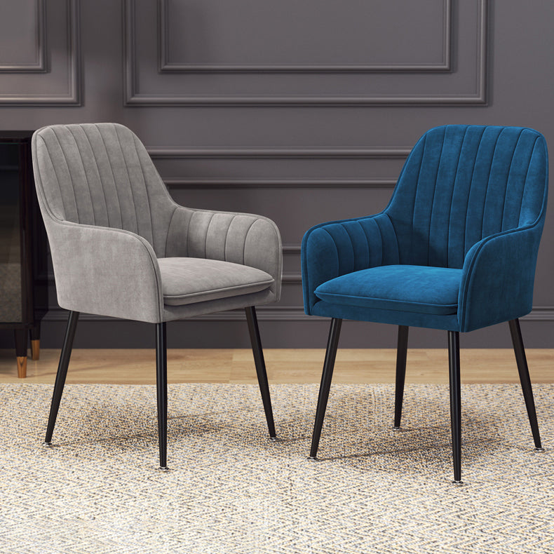 Upholstered Dining Arm Chair Restaurant Dining Armchair with Metal Legs (Set of 2) Clearhalo ' kitchen&dining_furn' 'Dining Chairs' 'Dining Tables & Seating' 'dining_chair' 'furn' 'furn_dining_chair' 'Furniture' 'furniture_dining_chair' 'Kitchen & Dining Furniture' 'kitchen' 3885495