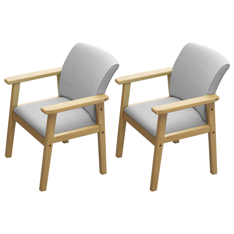 Home Scandinavian Arm Chair Wood Upholstered Solid Back Dining Room Chair Grey 2 Piece Set Natural Wood Clearhalo ' kitchen&dining_furn' 'Dining Chairs' 'Dining Tables & Seating' 'dining_chair' 'furn' 'furn_dining_chair' 'Furniture' 'furniture_dining_chair' 'Kitchen & Dining Furniture' 'kitchen' 3885500