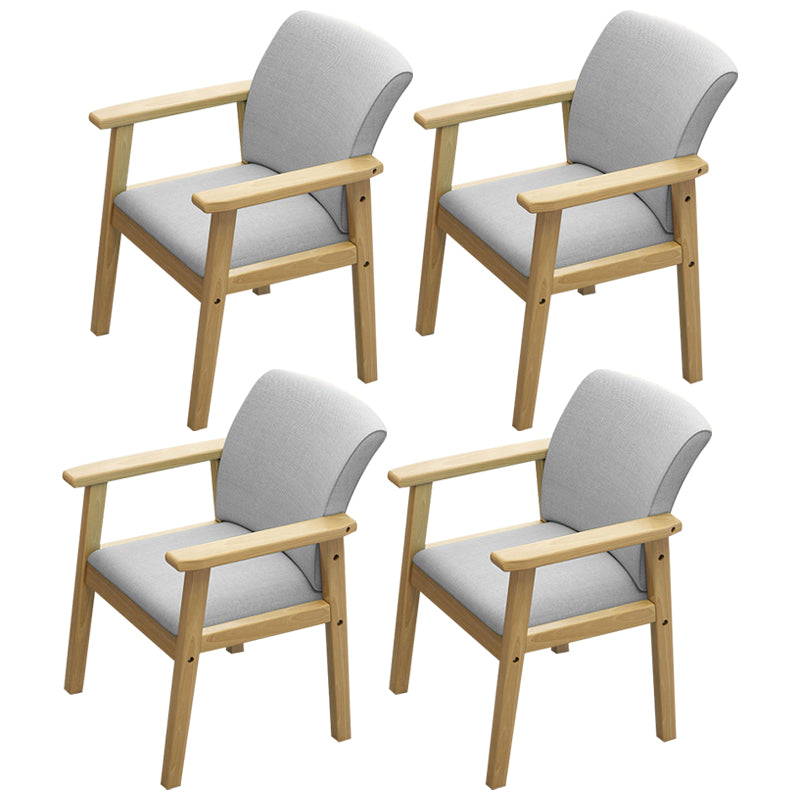 Home Scandinavian Arm Chair Wood Upholstered Solid Back Dining Room Chair Grey 4 Piece Set Natural Wood Clearhalo ' kitchen&dining_furn' 'Dining Chairs' 'Dining Tables & Seating' 'dining_chair' 'furn' 'furn_dining_chair' 'Furniture' 'furniture_dining_chair' 'Kitchen & Dining Furniture' 'kitchen' 3885503