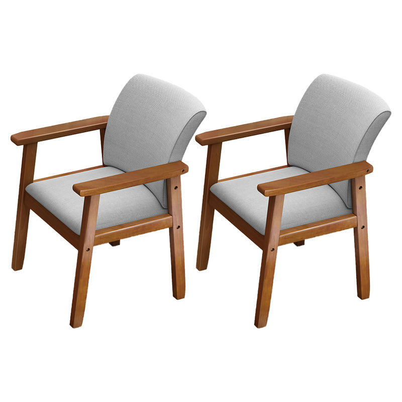 Home Scandinavian Arm Chair Wood Upholstered Solid Back Dining Room Chair Grey 2 Piece Set Walnut Clearhalo ' kitchen&dining_furn' 'Dining Chairs' 'Dining Tables & Seating' 'dining_chair' 'furn' 'furn_dining_chair' 'Furniture' 'furniture_dining_chair' 'Kitchen & Dining Furniture' 'kitchen' 3885506