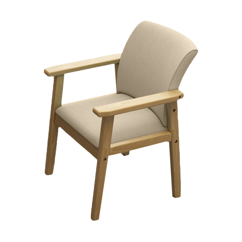 Home Scandinavian Arm Chair Wood Upholstered Solid Back Dining Room Chair Clearhalo ' kitchen&dining_furn' 'Dining Chairs' 'Dining Tables & Seating' 'dining_chair' 'furn' 'furn_dining_chair' 'Furniture' 'furniture_dining_chair' 'Kitchen & Dining Furniture' 'kitchen' 3885507