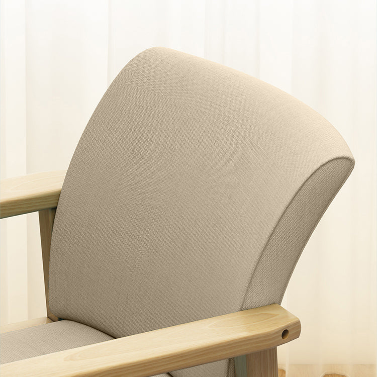 Home Scandinavian Arm Chair Wood Upholstered Solid Back Dining Room Chair Clearhalo ' kitchen&dining_furn' 'Dining Chairs' 'Dining Tables & Seating' 'dining_chair' 'furn' 'furn_dining_chair' 'Furniture' 'furniture_dining_chair' 'Kitchen & Dining Furniture' 'kitchen' 3885508