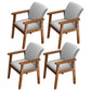 Home Scandinavian Arm Chair Wood Upholstered Solid Back Dining Room Chair Grey 4 Piece Set Walnut Clearhalo ' kitchen&dining_furn' 'Dining Chairs' 'Dining Tables & Seating' 'dining_chair' 'furn' 'furn_dining_chair' 'Furniture' 'furniture_dining_chair' 'Kitchen & Dining Furniture' 'kitchen' 3885509