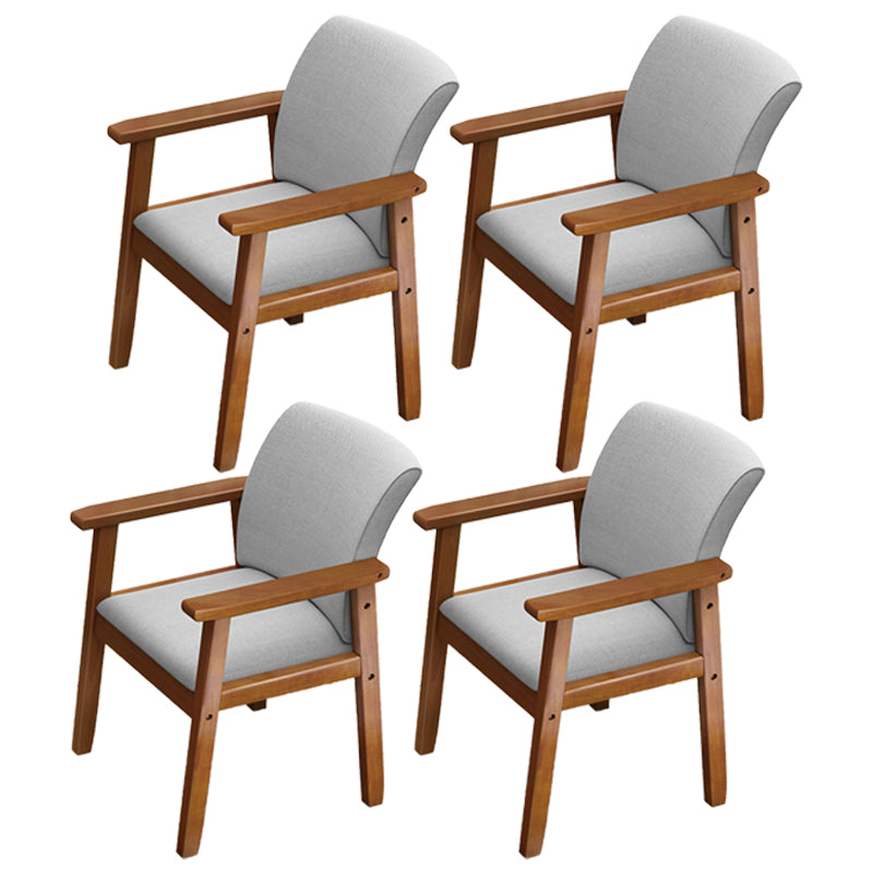 Home Scandinavian Arm Chair Wood Upholstered Solid Back Dining Room Chair Grey 4 Piece Set Walnut Clearhalo ' kitchen&dining_furn' 'Dining Chairs' 'Dining Tables & Seating' 'dining_chair' 'furn' 'furn_dining_chair' 'Furniture' 'furniture_dining_chair' 'Kitchen & Dining Furniture' 'kitchen' 3885509