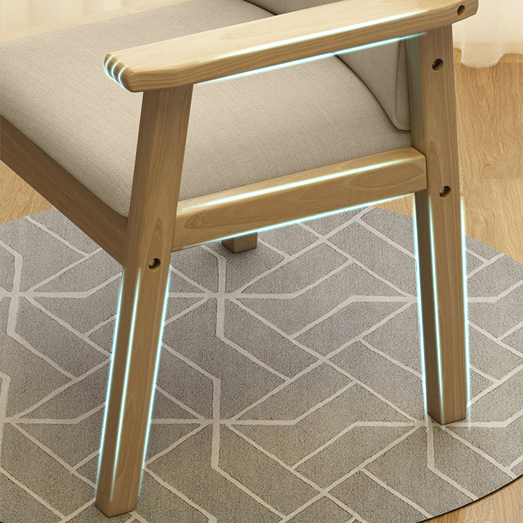 Home Scandinavian Arm Chair Wood Upholstered Solid Back Dining Room Chair Clearhalo ' kitchen&dining_furn' 'Dining Chairs' 'Dining Tables & Seating' 'dining_chair' 'furn' 'furn_dining_chair' 'Furniture' 'furniture_dining_chair' 'Kitchen & Dining Furniture' 'kitchen' 3885514