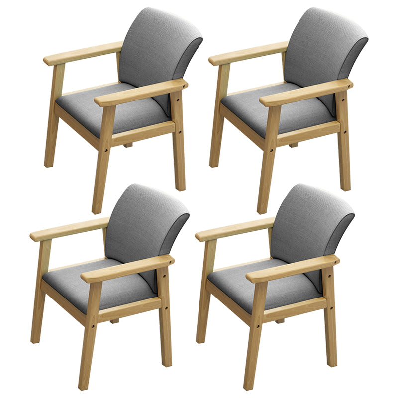 Home Scandinavian Arm Chair Wood Upholstered Solid Back Dining Room Chair Dark Gray 4 Piece Set Natural Wood Clearhalo ' kitchen&dining_furn' 'Dining Chairs' 'Dining Tables & Seating' 'dining_chair' 'furn' 'furn_dining_chair' 'Furniture' 'furniture_dining_chair' 'Kitchen & Dining Furniture' 'kitchen' 3885515