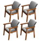 Home Scandinavian Arm Chair Wood Upholstered Solid Back Dining Room Chair Dark Gray 4 Piece Set Walnut Clearhalo ' kitchen&dining_furn' 'Dining Chairs' 'Dining Tables & Seating' 'dining_chair' 'furn' 'furn_dining_chair' 'Furniture' 'furniture_dining_chair' 'Kitchen & Dining Furniture' 'kitchen' 3885520