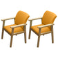 Home Scandinavian Arm Chair Wood Upholstered Solid Back Dining Room Chair Yellow 2 Piece Set Natural Wood Clearhalo ' kitchen&dining_furn' 'Dining Chairs' 'Dining Tables & Seating' 'dining_chair' 'furn' 'furn_dining_chair' 'Furniture' 'furniture_dining_chair' 'Kitchen & Dining Furniture' 'kitchen' 3885522