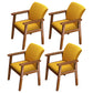 Home Scandinavian Arm Chair Wood Upholstered Solid Back Dining Room Chair Yellow 4 Piece Set Walnut Clearhalo ' kitchen&dining_furn' 'Dining Chairs' 'Dining Tables & Seating' 'dining_chair' 'furn' 'furn_dining_chair' 'Furniture' 'furniture_dining_chair' 'Kitchen & Dining Furniture' 'kitchen' 3885526