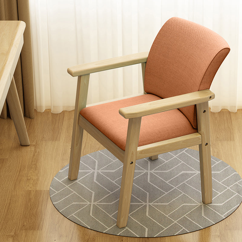 Home Scandinavian Arm Chair Wood Upholstered Solid Back Dining Room Chair Orange 1 Piece Natural Wood Clearhalo ' kitchen&dining_furn' 'Dining Chairs' 'Dining Tables & Seating' 'dining_chair' 'furn' 'furn_dining_chair' 'Furniture' 'furniture_dining_chair' 'Kitchen & Dining Furniture' 'kitchen' 3885527