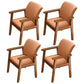Home Scandinavian Arm Chair Wood Upholstered Solid Back Dining Room Chair Orange 4 Piece Set Walnut Clearhalo ' kitchen&dining_furn' 'Dining Chairs' 'Dining Tables & Seating' 'dining_chair' 'furn' 'furn_dining_chair' 'Furniture' 'furniture_dining_chair' 'Kitchen & Dining Furniture' 'kitchen' 3885532