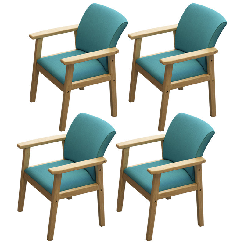 Home Scandinavian Arm Chair Wood Upholstered Solid Back Dining Room Chair Blue 4 Piece Set Natural Wood Clearhalo ' kitchen&dining_furn' 'Dining Chairs' 'Dining Tables & Seating' 'dining_chair' 'furn' 'furn_dining_chair' 'Furniture' 'furniture_dining_chair' 'Kitchen & Dining Furniture' 'kitchen' 3885534