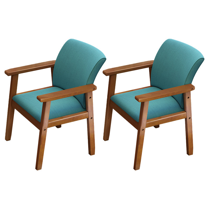 Home Scandinavian Arm Chair Wood Upholstered Solid Back Dining Room Chair Blue 2 Piece Set Walnut Clearhalo ' kitchen&dining_furn' 'Dining Chairs' 'Dining Tables & Seating' 'dining_chair' 'furn' 'furn_dining_chair' 'Furniture' 'furniture_dining_chair' 'Kitchen & Dining Furniture' 'kitchen' 3885536