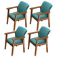 Home Scandinavian Arm Chair Wood Upholstered Solid Back Dining Room Chair Blue 4 Piece Set Walnut Clearhalo ' kitchen&dining_furn' 'Dining Chairs' 'Dining Tables & Seating' 'dining_chair' 'furn' 'furn_dining_chair' 'Furniture' 'furniture_dining_chair' 'Kitchen & Dining Furniture' 'kitchen' 3885537
