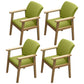 Home Scandinavian Arm Chair Wood Upholstered Solid Back Dining Room Chair Green 4 Piece Set Natural Wood Clearhalo ' kitchen&dining_furn' 'Dining Chairs' 'Dining Tables & Seating' 'dining_chair' 'furn' 'furn_dining_chair' 'Furniture' 'furniture_dining_chair' 'Kitchen & Dining Furniture' 'kitchen' 3885540
