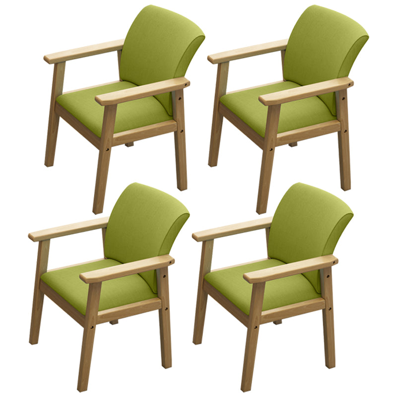 Home Scandinavian Arm Chair Wood Upholstered Solid Back Dining Room Chair Green 4 Piece Set Natural Wood Clearhalo ' kitchen&dining_furn' 'Dining Chairs' 'Dining Tables & Seating' 'dining_chair' 'furn' 'furn_dining_chair' 'Furniture' 'furniture_dining_chair' 'Kitchen & Dining Furniture' 'kitchen' 3885540
