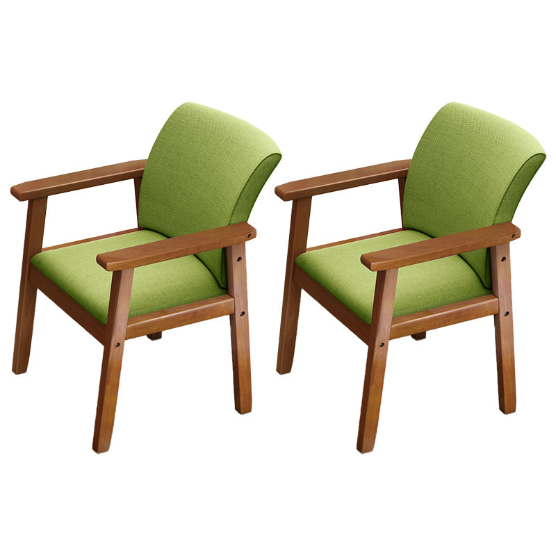 Home Scandinavian Arm Chair Wood Upholstered Solid Back Dining Room Chair Green 2 Piece Set Walnut Clearhalo ' kitchen&dining_furn' 'Dining Chairs' 'Dining Tables & Seating' 'dining_chair' 'furn' 'furn_dining_chair' 'Furniture' 'furniture_dining_chair' 'Kitchen & Dining Furniture' 'kitchen' 3885542