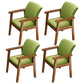 Home Scandinavian Arm Chair Wood Upholstered Solid Back Dining Room Chair Green 4 Piece Set Walnut Clearhalo ' kitchen&dining_furn' 'Dining Chairs' 'Dining Tables & Seating' 'dining_chair' 'furn' 'furn_dining_chair' 'Furniture' 'furniture_dining_chair' 'Kitchen & Dining Furniture' 'kitchen' 3885543
