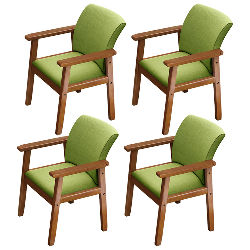 Home Scandinavian Arm Chair Wood Upholstered Solid Back Dining Room Chair Green 4 Piece Set Walnut Clearhalo ' kitchen&dining_furn' 'Dining Chairs' 'Dining Tables & Seating' 'dining_chair' 'furn' 'furn_dining_chair' 'Furniture' 'furniture_dining_chair' 'Kitchen & Dining Furniture' 'kitchen' 3885543