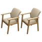 Home Scandinavian Arm Chair Wood Upholstered Solid Back Dining Room Chair Khaki 2 Piece Set Natural Wood Clearhalo ' kitchen&dining_furn' 'Dining Chairs' 'Dining Tables & Seating' 'dining_chair' 'furn' 'furn_dining_chair' 'Furniture' 'furniture_dining_chair' 'Kitchen & Dining Furniture' 'kitchen' 3885545