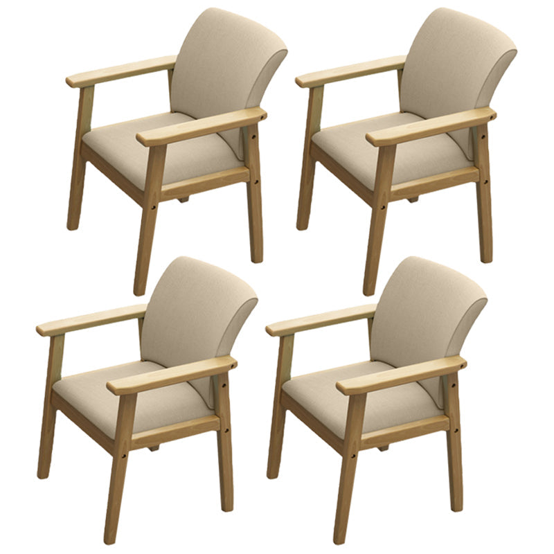 Home Scandinavian Arm Chair Wood Upholstered Solid Back Dining Room Chair Khaki 4 Piece Set Natural Wood Clearhalo ' kitchen&dining_furn' 'Dining Chairs' 'Dining Tables & Seating' 'dining_chair' 'furn' 'furn_dining_chair' 'Furniture' 'furniture_dining_chair' 'Kitchen & Dining Furniture' 'kitchen' 3885546