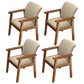 Home Scandinavian Arm Chair Wood Upholstered Solid Back Dining Room Chair Khaki 4 Piece Set Walnut Clearhalo ' kitchen&dining_furn' 'Dining Chairs' 'Dining Tables & Seating' 'dining_chair' 'furn' 'furn_dining_chair' 'Furniture' 'furniture_dining_chair' 'Kitchen & Dining Furniture' 'kitchen' 3885549