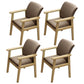 Home Scandinavian Arm Chair Wood Upholstered Solid Back Dining Room Chair Coffee 4 Piece Set Natural Wood Clearhalo ' kitchen&dining_furn' 'Dining Chairs' 'Dining Tables & Seating' 'dining_chair' 'furn' 'furn_dining_chair' 'Furniture' 'furniture_dining_chair' 'Kitchen & Dining Furniture' 'kitchen' 3885551