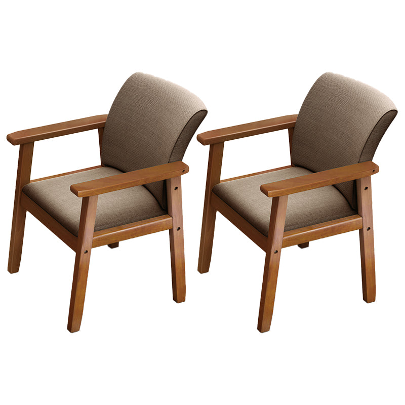 Home Scandinavian Arm Chair Wood Upholstered Solid Back Dining Room Chair Coffee 2 Piece Set Walnut Clearhalo ' kitchen&dining_furn' 'Dining Chairs' 'Dining Tables & Seating' 'dining_chair' 'furn' 'furn_dining_chair' 'Furniture' 'furniture_dining_chair' 'Kitchen & Dining Furniture' 'kitchen' 3885553