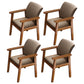 Home Scandinavian Arm Chair Wood Upholstered Solid Back Dining Room Chair Coffee 4 Piece Set Walnut Clearhalo ' kitchen&dining_furn' 'Dining Chairs' 'Dining Tables & Seating' 'dining_chair' 'furn' 'furn_dining_chair' 'Furniture' 'furniture_dining_chair' 'Kitchen & Dining Furniture' 'kitchen' 3885554