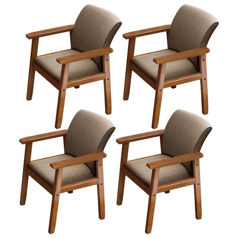 Home Scandinavian Arm Chair Wood Upholstered Solid Back Dining Room Chair Coffee 4 Piece Set Walnut Clearhalo ' kitchen&dining_furn' 'Dining Chairs' 'Dining Tables & Seating' 'dining_chair' 'furn' 'furn_dining_chair' 'Furniture' 'furniture_dining_chair' 'Kitchen & Dining Furniture' 'kitchen' 3885554