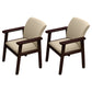 Home Scandinavian Arm Chair Wood Upholstered Solid Back Dining Room Chair Gray-Khaki 2 Piece Set Walnut Clearhalo ' kitchen&dining_furn' 'Dining Chairs' 'Dining Tables & Seating' 'dining_chair' 'furn' 'furn_dining_chair' 'Furniture' 'furniture_dining_chair' 'Kitchen & Dining Furniture' 'kitchen' 3885556