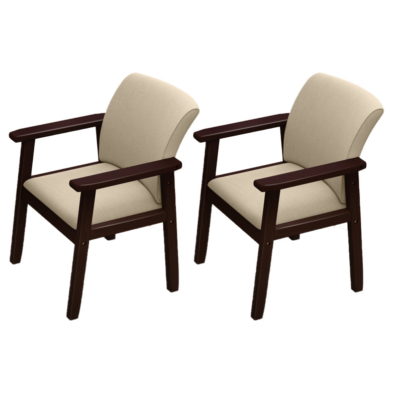 Home Scandinavian Arm Chair Wood Upholstered Solid Back Dining Room Chair Gray-Khaki 2 Piece Set Walnut Clearhalo ' kitchen&dining_furn' 'Dining Chairs' 'Dining Tables & Seating' 'dining_chair' 'furn' 'furn_dining_chair' 'Furniture' 'furniture_dining_chair' 'Kitchen & Dining Furniture' 'kitchen' 3885556