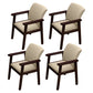 Home Scandinavian Arm Chair Wood Upholstered Solid Back Dining Room Chair Gray-Khaki 4 Piece Set Walnut Clearhalo ' kitchen&dining_furn' 'Dining Chairs' 'Dining Tables & Seating' 'dining_chair' 'furn' 'furn_dining_chair' 'Furniture' 'furniture_dining_chair' 'Kitchen & Dining Furniture' 'kitchen' 3885557