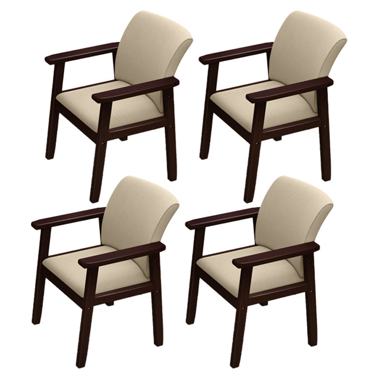 Home Scandinavian Arm Chair Wood Upholstered Solid Back Dining Room Chair Gray-Khaki 4 Piece Set Walnut Clearhalo ' kitchen&dining_furn' 'Dining Chairs' 'Dining Tables & Seating' 'dining_chair' 'furn' 'furn_dining_chair' 'Furniture' 'furniture_dining_chair' 'Kitchen & Dining Furniture' 'kitchen' 3885557