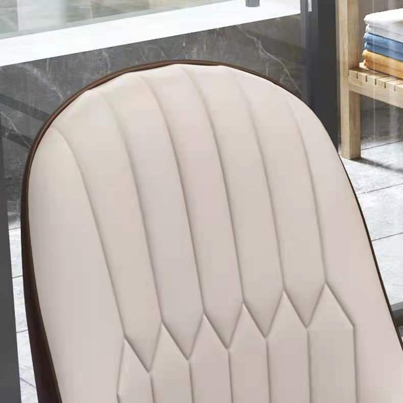 Scandinavian Home Side Chair Metal Upholstered Solid Back Dining Room Chair Clearhalo ' kitchen&dining_furn' 'Dining Chairs' 'Dining Tables & Seating' 'dining_chair' 'furn' 'furn_dining_chair' 'Furniture' 'furniture_dining_chair' 'Kitchen & Dining Furniture' 'kitchen' 3885569