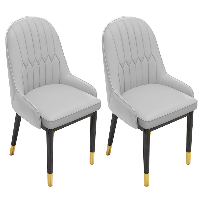 Scandinavian Home Side Chair Metal Upholstered Solid Back Dining Room Chair Light Gray 2 Piece Set Brass Gold Clearhalo ' kitchen&dining_furn' 'Dining Chairs' 'Dining Tables & Seating' 'dining_chair' 'furn' 'furn_dining_chair' 'Furniture' 'furniture_dining_chair' 'Kitchen & Dining Furniture' 'kitchen' 3885578