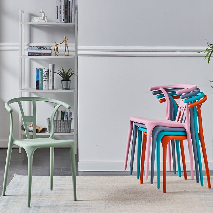 Modern Style Plastic Dining Chair Stackable Armless Dining Side Chair for Kitchen Clearhalo ' kitchen&dining_furn' 'Dining Chairs' 'Dining Tables & Seating' 'dining_chair' 'furn' 'furn_dining_chair' 'Furniture' 'furniture_dining_chair' 'Kitchen & Dining Furniture' 'kitchen' 3885632