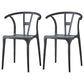 Modern Style Plastic Dining Chair Stackable Armless Dining Side Chair for Kitchen Black 2 Piece Set Clearhalo ' kitchen&dining_furn' 'Dining Chairs' 'Dining Tables & Seating' 'dining_chair' 'furn' 'furn_dining_chair' 'Furniture' 'furniture_dining_chair' 'Kitchen & Dining Furniture' 'kitchen' 3885634