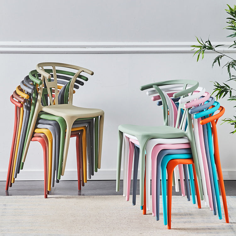 Modern Style Plastic Dining Chair Stackable Armless Dining Side Chair for Kitchen Clearhalo ' kitchen&dining_furn' 'Dining Chairs' 'Dining Tables & Seating' 'dining_chair' 'furn' 'furn_dining_chair' 'Furniture' 'furniture_dining_chair' 'Kitchen & Dining Furniture' 'kitchen' 3885638